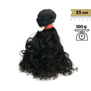 Extensiones de Pelo Virgen Asiático Cosido Rizado Remy Natural Wave 25 cm 10" Virgin Hair
