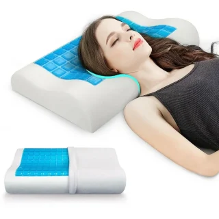Almohada Ortopedica Cervical Viscoelastica Con Gel y Funda de fibra de Bambú