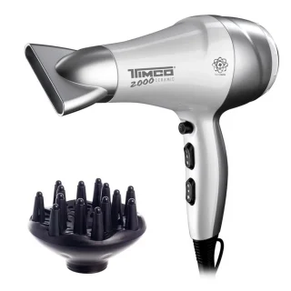 Secadora de Cabello Cerámica Iones con Difusor y Boquilla Timco SIN-2000