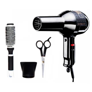 Secadora de Cabello Profesional 1 Boquilla Kit con Tijeras y Cepillo Térmico Timco PQSM-1800