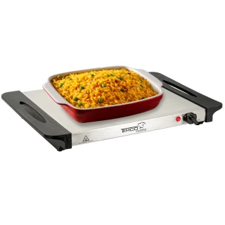 Plancha Eléctrica de Calentamiento Mantiene Alimentos Calientes Bandeja Acero Inoxidable Timco BCE200