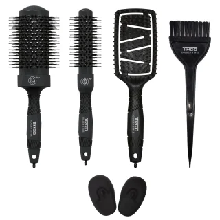 Kit de Cepillos Profesionales para Cabello Desenreda y Estiliza Orejeras Protectoras Evita Quemaduras Timco CBIO SET