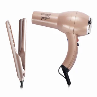 Kit Combo Secadora de Cabello y Plancha Alaciadora Cabello Cerámica Timco COMPTOPRSL