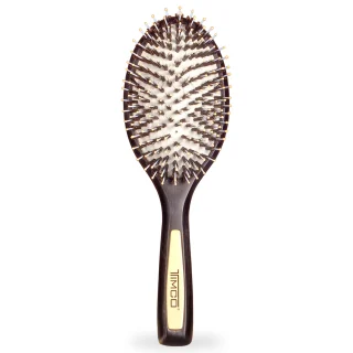 Cepillo de Cabello Desenredante Suave tipo Puercoespin Mango de Madera Timco CWB1006