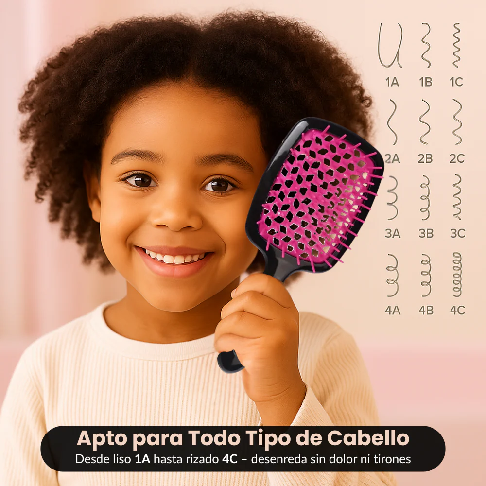 Cepillo Desenredante Sin Tirones Para Todo Tipo De Cabello (Liso a Rizado 4c) – Apto Para Cabello Húmedo Y Seco – Secado 48% Más Rápido, Cerdas Flexibles Y Mango Antideslizante - Imagen 6