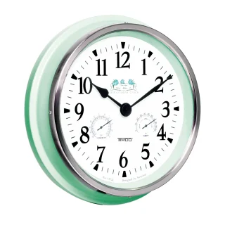 Reloj de Pared Analógico Estilo Retro con Medidor de Temperatura y Humedad Timco HYW124V