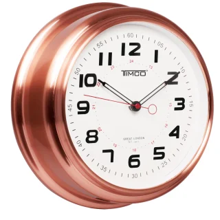 Reloj de Pared Analógico Estilo Retro Europeo Marco de Cobre Timco HYW183