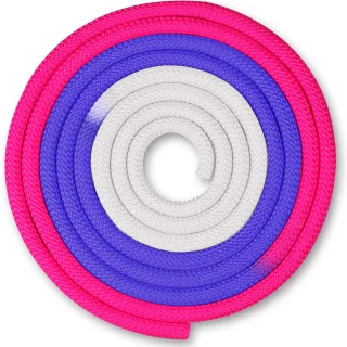 Cuerda para Gimnasia Rítmica Ponderada 165g INDIGO Tricolor 3 m Blanco-Púrpura-Ciclamen