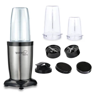 Licuadora Potente TIMCO 500W Procesador de Alimentos Función Pulso  Cierre de Seguridad  Vasos Multipropósito Cuchilla Removible  Apta para Hielo y Lavavajillas  LIC3658AB