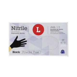 Herbi Feet - Nitrile Gloves Gentle Touch - Black 100 Unidades