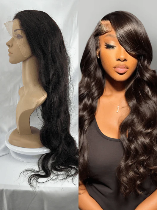 Peluca de Cabello Virgen Ondulado 28” – HD Lace Frontal, Pre-Estilizada, Sin Pegamento, Densidad 200%+, Natural