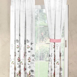 Rosas en París Juego de Cortinas