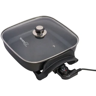 Sarten Electrico Antiadherente Tapa de vidrio templado Timco SE2004