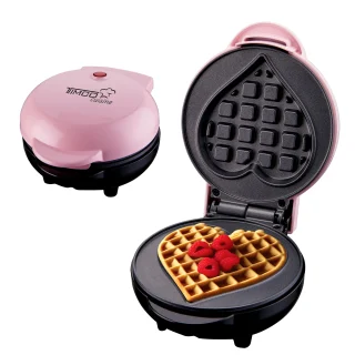 Wafflera Eléctrica para Waffles Estilo Belga Waffles de Corazon Maquina con Plancha Antiadherente Timco WAFL109