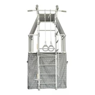 Gimnasio Infantil de Pared con Espaldera, Anillas, Escalera y Columpio INDIGO PASTEL 226*115*156 cm