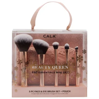 Cala Rose Dream Mini Set 5PC Face & Eye Brush Set + Pouch