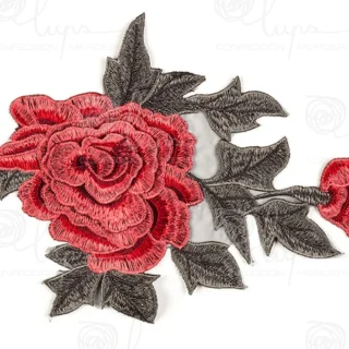 APLICACION BORDADA ROSA GRANDE